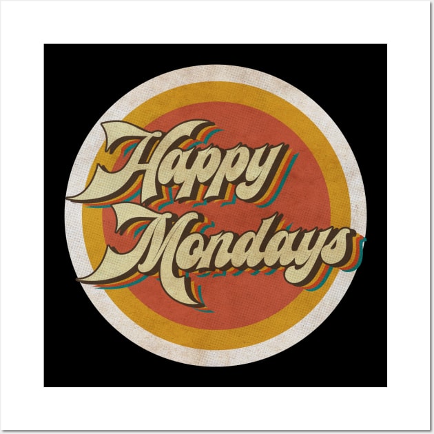 circle vintage Happy Mondays Wall Art by KewanAlasStore